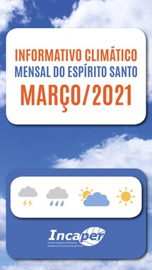 Logomarca - Informativo climático mensal do Espírito Santo - março 2021.