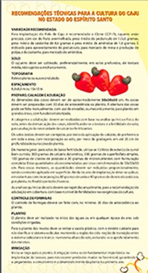 Logomarca - Recomendações técnicas para o cultivo do caju no Estado do Espírito Santo