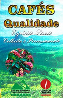 Logomarca - Cafés Qualidade: Espírito Santo - colheita e processamento.